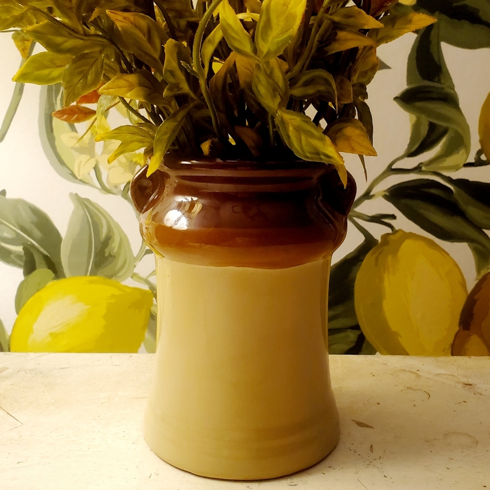 Vintage Two-Tone Ceramic Handcrafted Vase